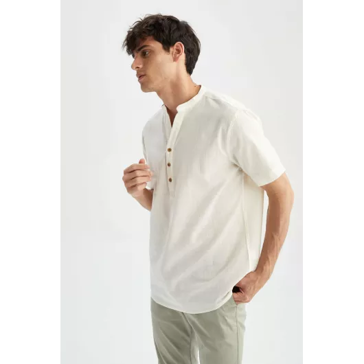Рубашка DeFacto, Цвет: Бежевый, Размер: XL, изображение 3