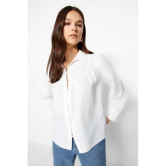 Рубашка TRENDYOLMILLA, Цвет: Белый, Размер: XL, изображение 3