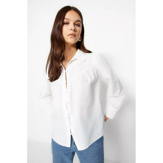 Рубашка TRENDYOLMILLA, Цвет: Белый, Размер: L, изображение 3