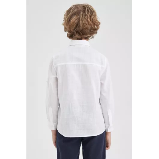Рубашка DeFacto, Цвет: Белый, Размер: 9-10 лет, изображение 4