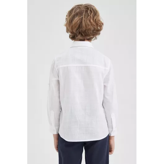Рубашка DeFacto, Цвет: Белый, Размер: 10-11 лет, изображение 4