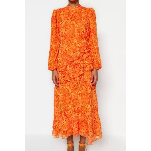 Платье TRENDYOL MODEST, Цвет: Оранжевый, Размер: 40, изображение 3