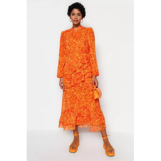 Платье TRENDYOL MODEST, Цвет: Оранжевый, Размер: 36
