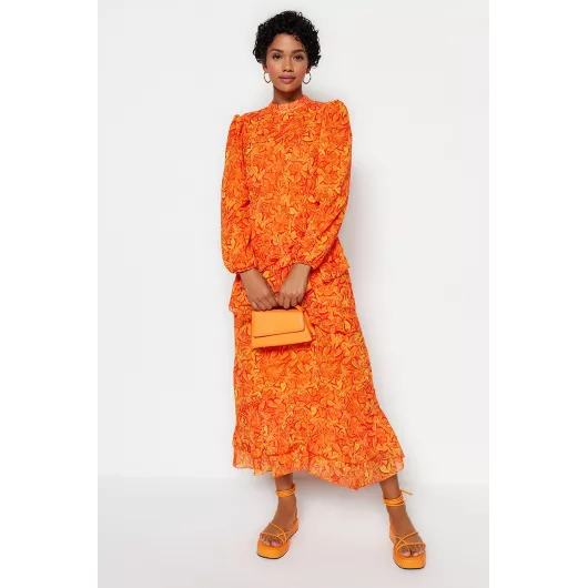 Платье TRENDYOL MODEST, Цвет: Оранжевый, Размер: 40, изображение 2