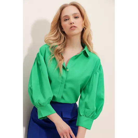 Блузка Trend Alaçatı Stili, Цвет: Зеленый, Размер: M, изображение 2