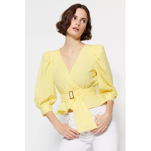 Блузка TRENDYOLMILLA, Цвет: Желтый, Размер: 36