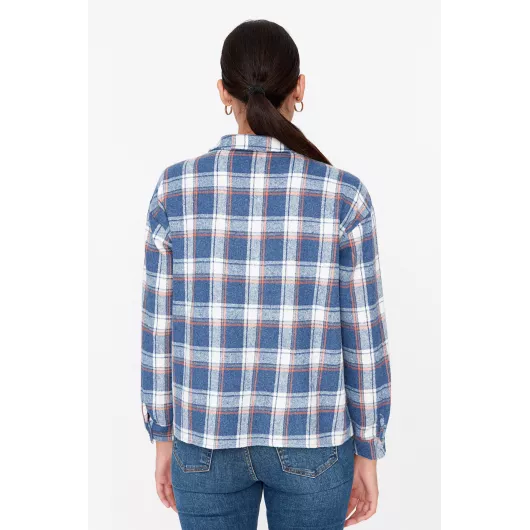 Рубашка TRENDYOLMILLA, Цвет: Синий, Размер: 40, изображение 3