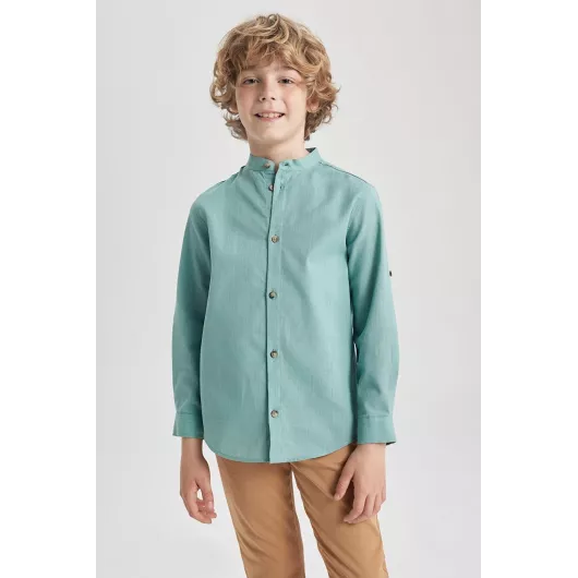 Рубашка DeFacto, Цвет: Зеленый, Размер: 12-13 лет, изображение 4