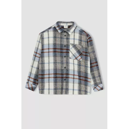 Рубашка DeFacto, Цвет: Серый, Размер: 9-10 лет, изображение 5