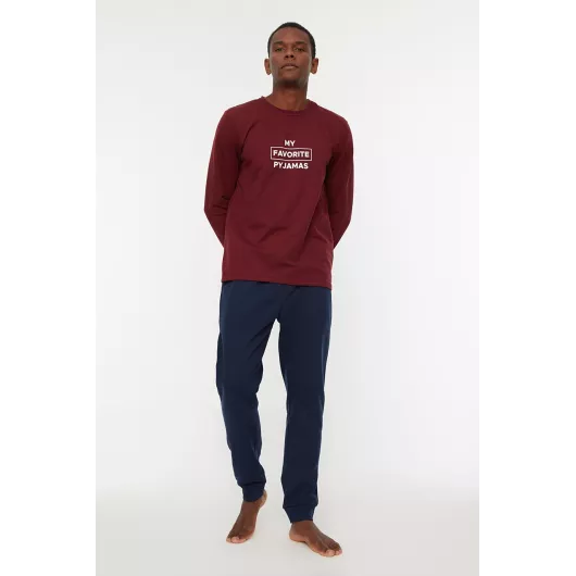 Пижамный комплект TRENDYOL MAN, Цвет: Бордовый, Размер: XL, изображение 2