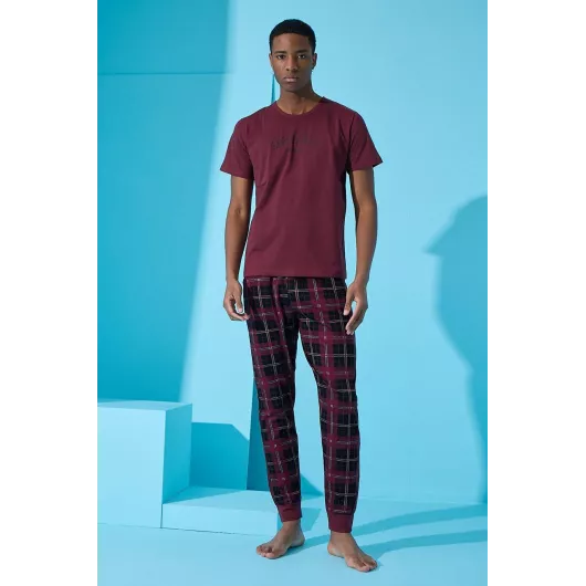 Пижамный комплект Pijamaevi, Цвет: Бордовый, Размер: L, изображение 3