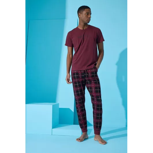Пижамный комплект Pijamaevi, Цвет: Бордовый, Размер: 2XL, изображение 4