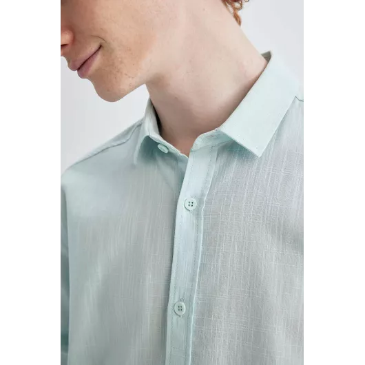 Рубашка DeFacto, Цвет: Бирюзовый, Размер: L, изображение 5
