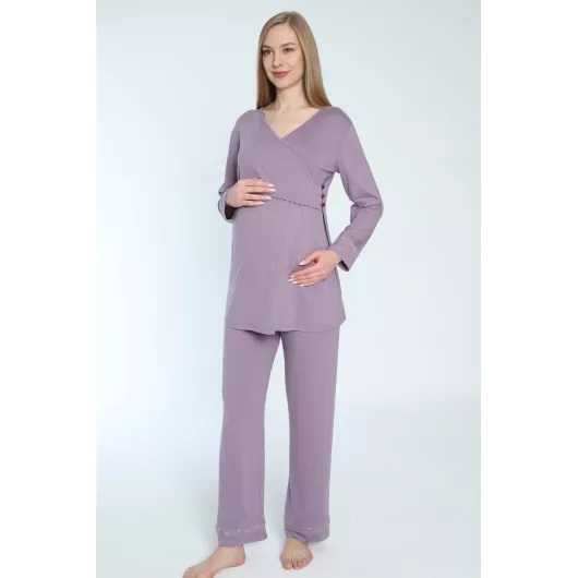 Пижамный комплект Miss Dünya Lissa, Цвет: Фиолетовый, Размер: L, изображение 3