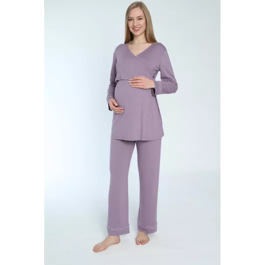 Пижамный комплект Miss Dünya Lissa, Цвет: Фиолетовый, Размер: L, изображение 2