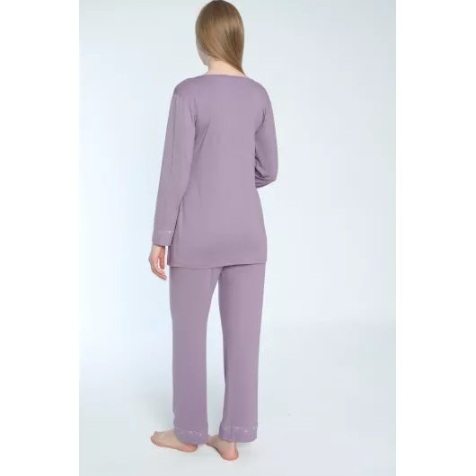 Пижамный комплект Miss Dünya Lissa, Цвет: Фиолетовый, Размер: L, изображение 4
