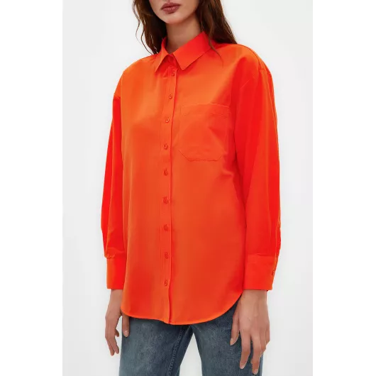 Рубашка TRENDYOLMILLA, Цвет: Оранжевый, Размер: 40