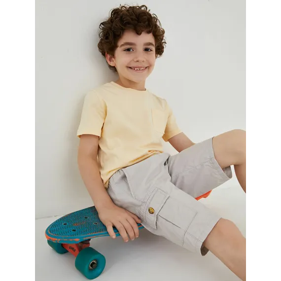 Футболка LC Waikiki, Цвет: Бежевый, Размер: 6-7 лет, изображение 3