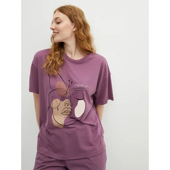 Футболка LC Waikiki, Цвет: Сливовый, Размер: 2XL, изображение 6