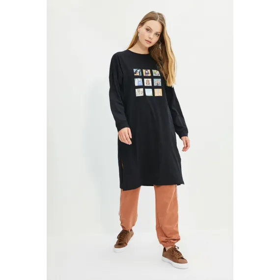 Туникa TRENDYOL MODEST, Цвет: Черный, Размер: M, изображение 2