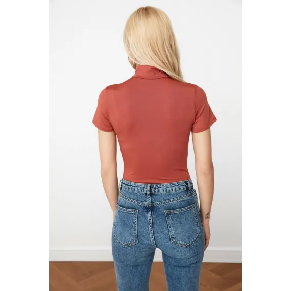 Футболка-боди TRENDYOLMILLA, Цвет: Коричневый, Размер: M, изображение 5