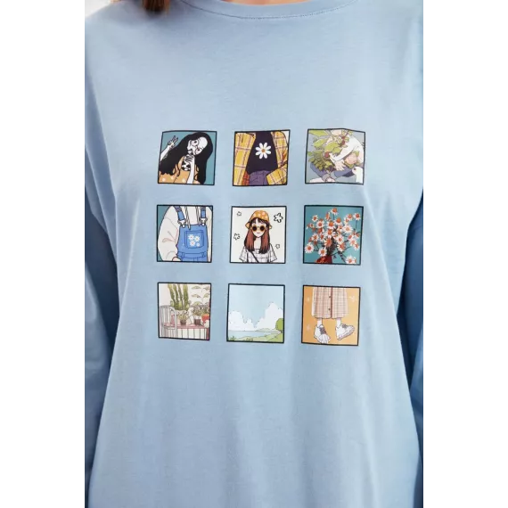 Zenan tunikasy TRENDYOL MODEST, Reňk: Açyk gök, Ölçeg: M, 3 image