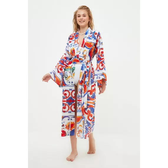 Zenan üçin kimono TRENDYOLMILLA, Reňk: Dürli reňkli, Ölçeg: L/XL