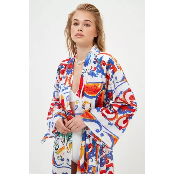 Zenan üçin kimono TRENDYOLMILLA, Reňk: Dürli reňkli, Ölçeg: L/XL, 3 image