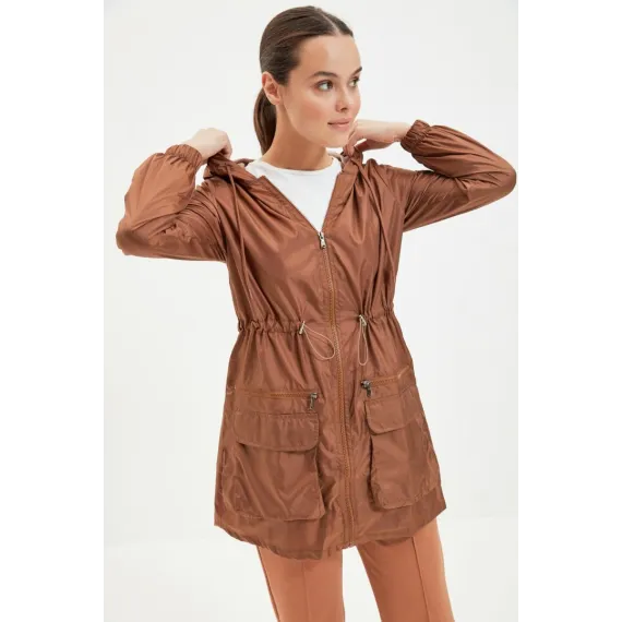 Плащ-ветровка TRENDYOL MODEST, Цвет: Коричневый, Размер: 38, изображение 3