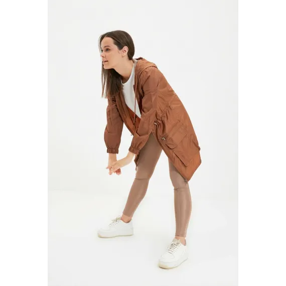 Плащ-ветровка TRENDYOL MODEST, Цвет: Коричневый, Размер: 38, изображение 2