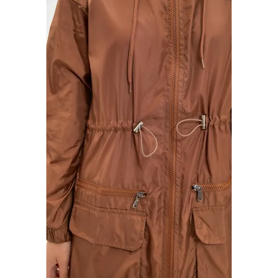 Плащ-ветровка TRENDYOL MODEST, Цвет: Коричневый, Размер: 38, изображение 4