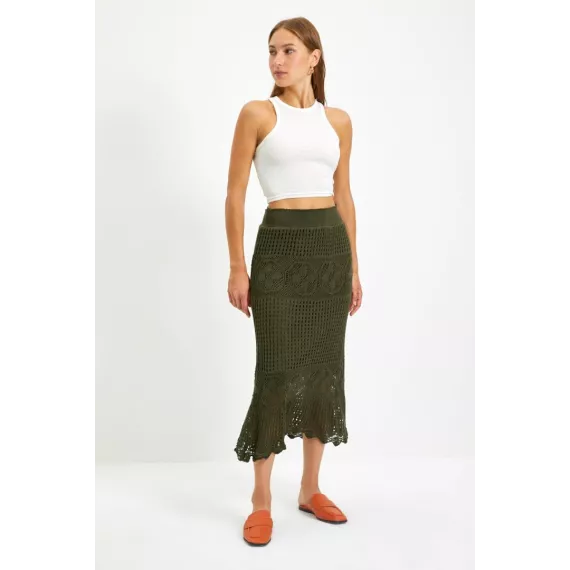 Zenan üçin ýubka TRENDYOLMILLA, Reňk: Haki, Ölçeg: S, 5 image
