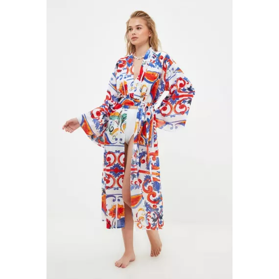 Zenan üçin kimono TRENDYOLMILLA, Reňk: Dürli reňkli, Ölçeg: L/XL, 2 image