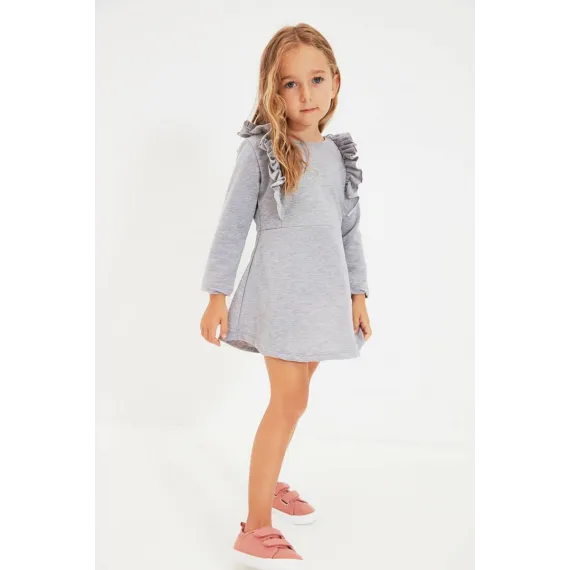 Gyz çaga köýnegi TRENDYOLKIDS, Reňk: Antrasit, Ölçeg: 4-5 ýaş