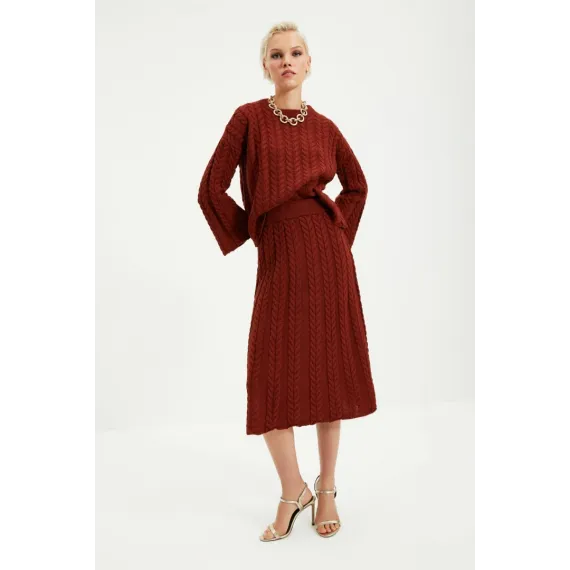 Комплект TRENDYOLMİLLA TRENDYOLMILLA, Цвет: Коричневый, Размер: S