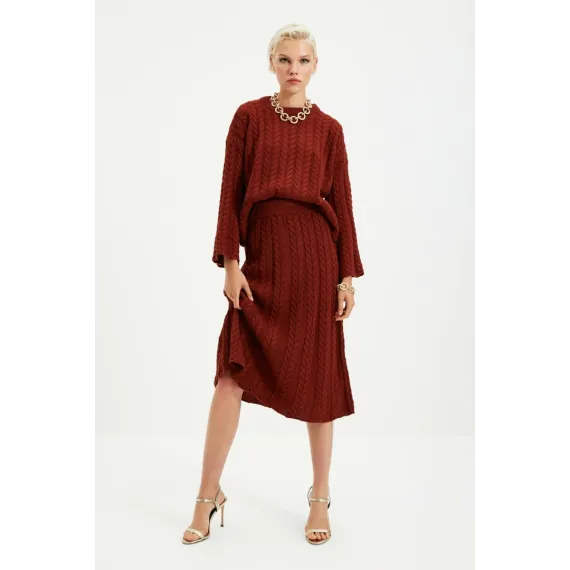 Комплект TRENDYOLMİLLA TRENDYOLMILLA, Цвет: Коричневый, Размер: S, изображение 4