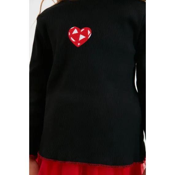 Gyz çaga bluzka TRENDYOLKIDS, Reňk: Gara, Ölçeg: 6-7 ýaş, 4 image
