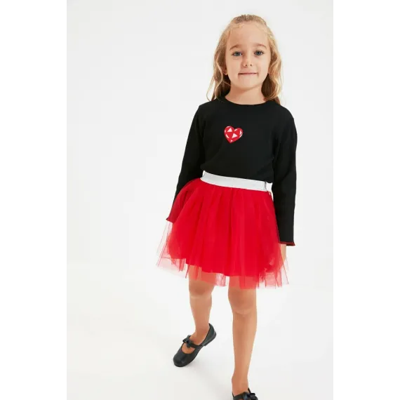 Gyz çaga bluzka TRENDYOLKIDS, Reňk: Gara, Ölçeg: 6-7 ýaş, 2 image