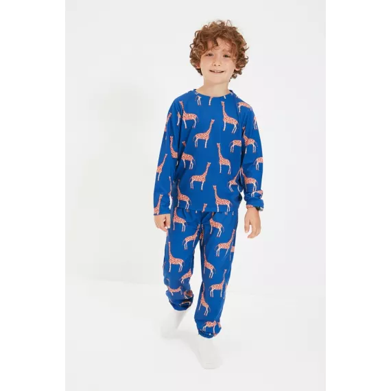 Oglan çagalar pižama komplekti TRENDYOLKIDS, Reňk: Goýy gök, Ölçeg: 4-5 ýaş, 2 image