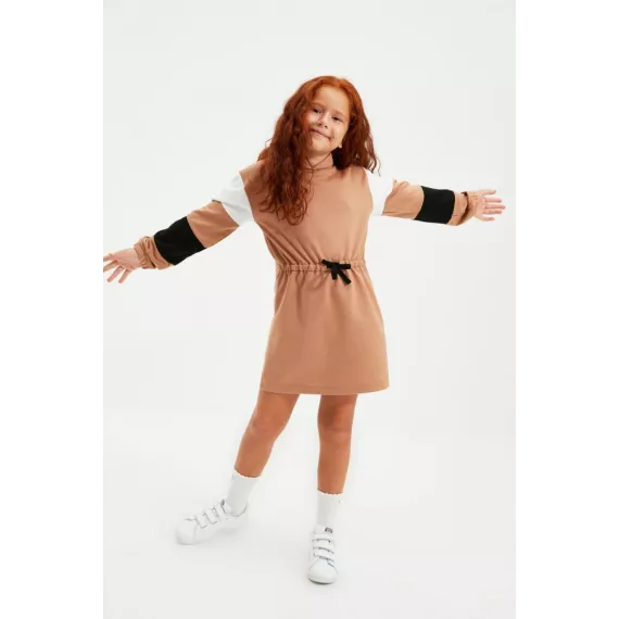 Платье TRENDYOLKIDS, Цвет: Коричневый, Размер: 3-4 года