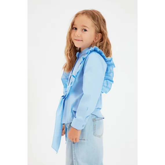 Gyz çagalar köýnek TRENDYOLKIDS, Reňk: Açyk gök, Ölçeg: 7-8 ýaş, 3 image