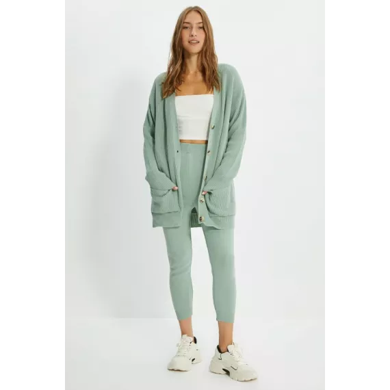 Кардиган TRENDYOLMILLA, Цвет: Зеленый, Размер: S, изображение 2