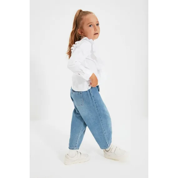 Gyz çagalar köýnek TRENDYOLKIDS, Reňk: Ak, Ölçeg: 5-6 ýaş, 3 image