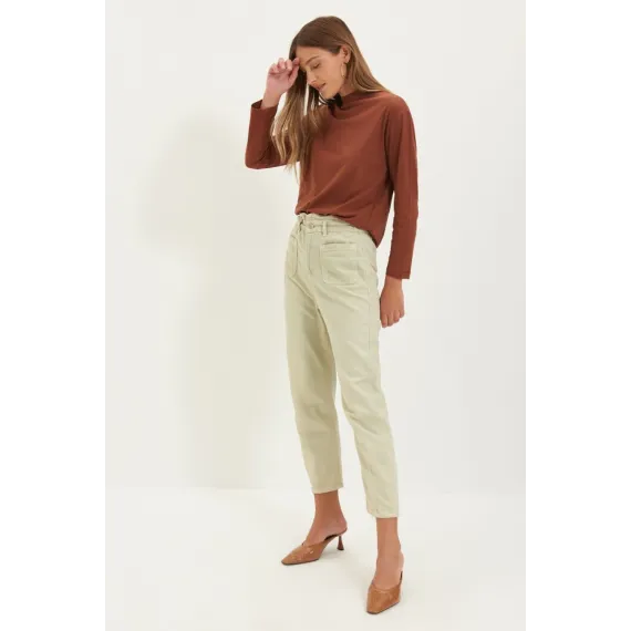 Футболка TRENDYOLMILLA, Цвет: Коричневый, Размер: S
