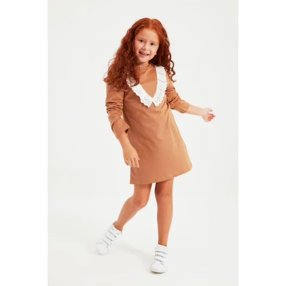 Платье TRENDYOLKIDS, Цвет: Бежевый, Размер: 7-8 лет