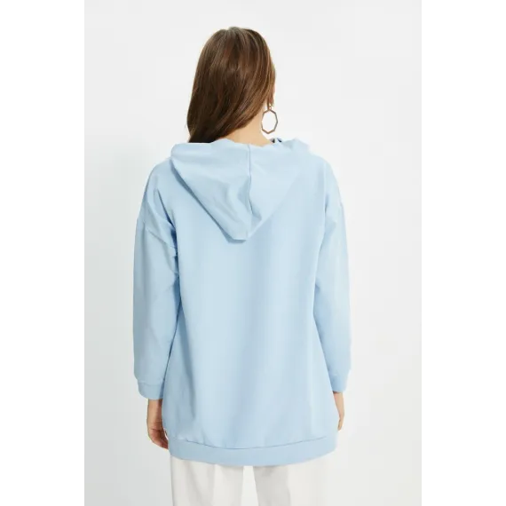 Свитшот TRENDYOL MODEST, Цвет: Голубой, Размер: S, изображение 5