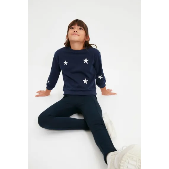 Свитшот тонкий TRENDYOLKIDS, Цвет: Темно-синий, Размер: 5-6 лет, изображение 4