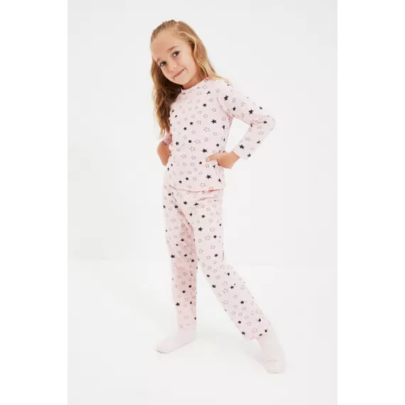Gyzlar üçin pižama TRENDYOLKIDS, Reňk: Gülgüne, Ölçeg: 7-8 ýaş
