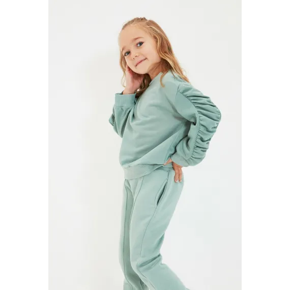 Свитшот тонкий TRENDYOLKIDS, Цвет: Бирюзовый, Размер: 4-5 лет, изображение 2