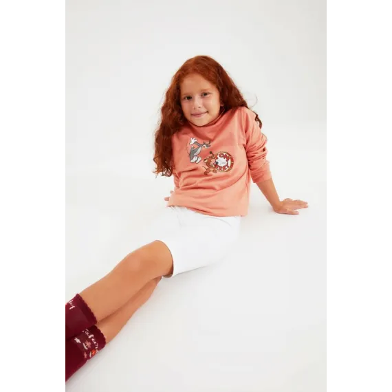 Свитшот тонкий TRENDYOLKIDS, Цвет: Розовый, Размер: 4-5 лет, изображение 4